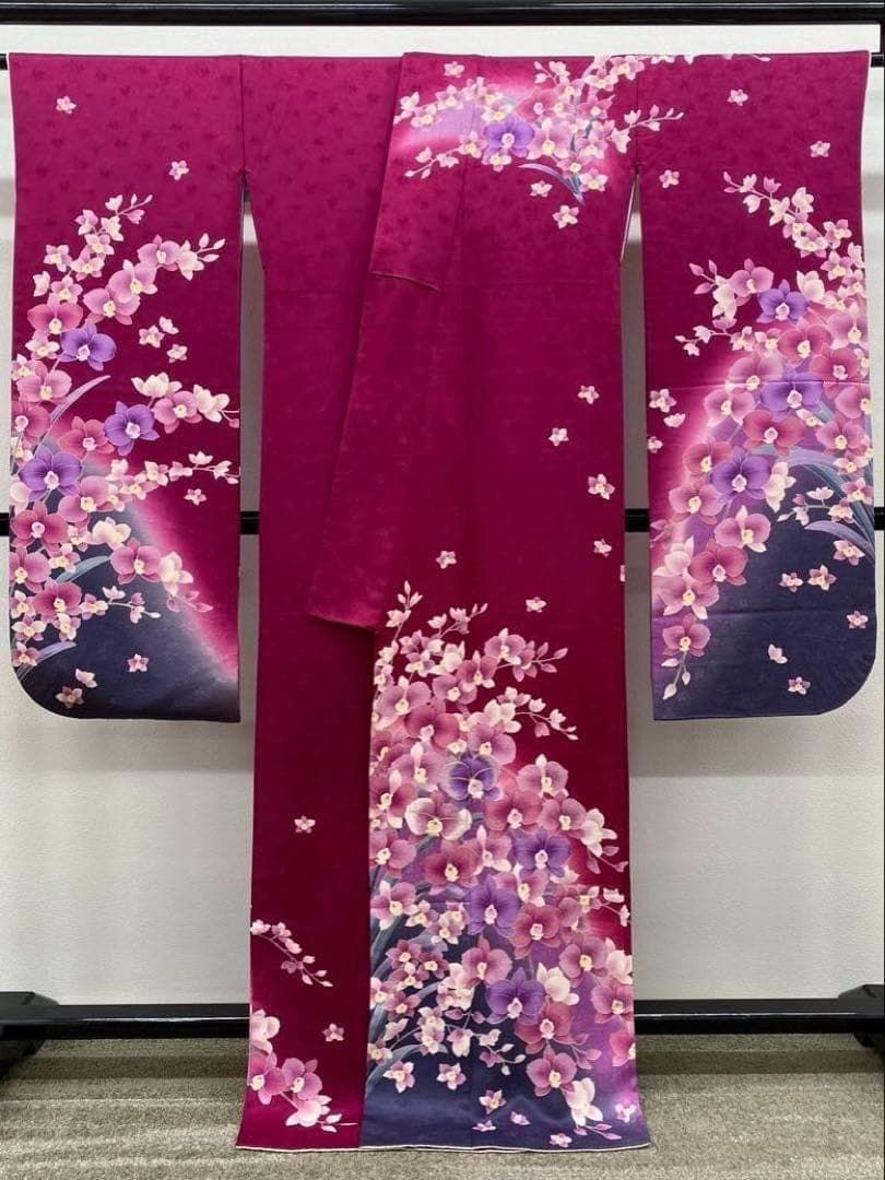 振袖 ラメ刺繍 金駒 紋意匠 身丈163cm MO3266