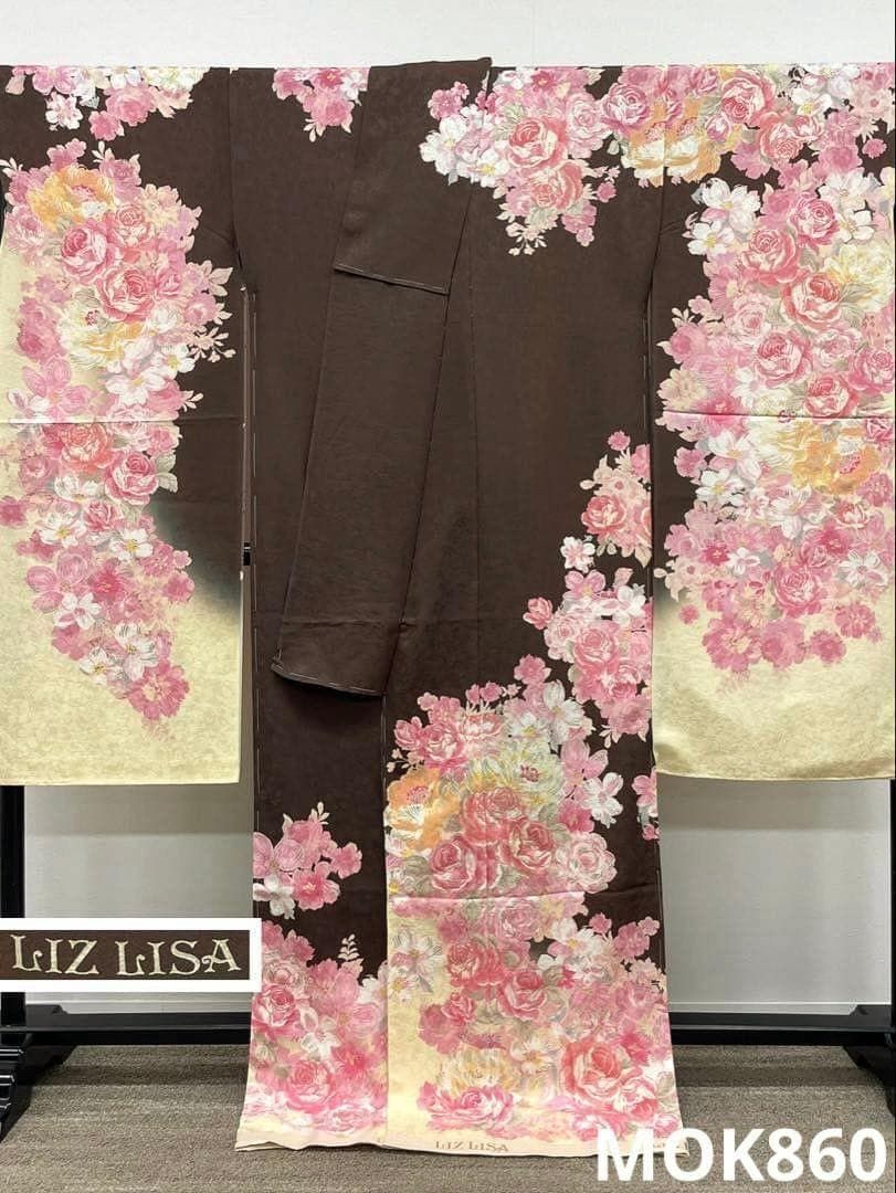 振袖 仮絵羽 LIZLISA 京友禅 刺繍 銀彩 正絹 未仕立て品 MOK860