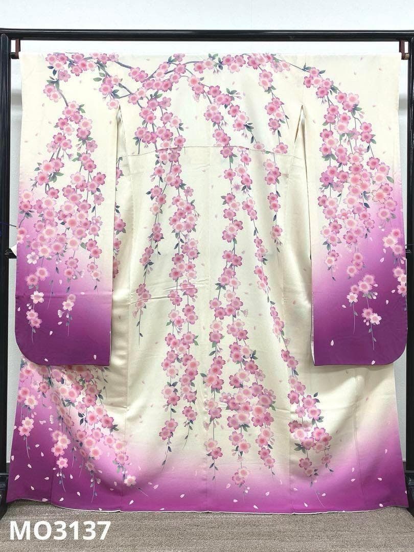振袖 豪華 金駒 ちりめん 桜 身丈164cm パールトーン加工済 MO3137
