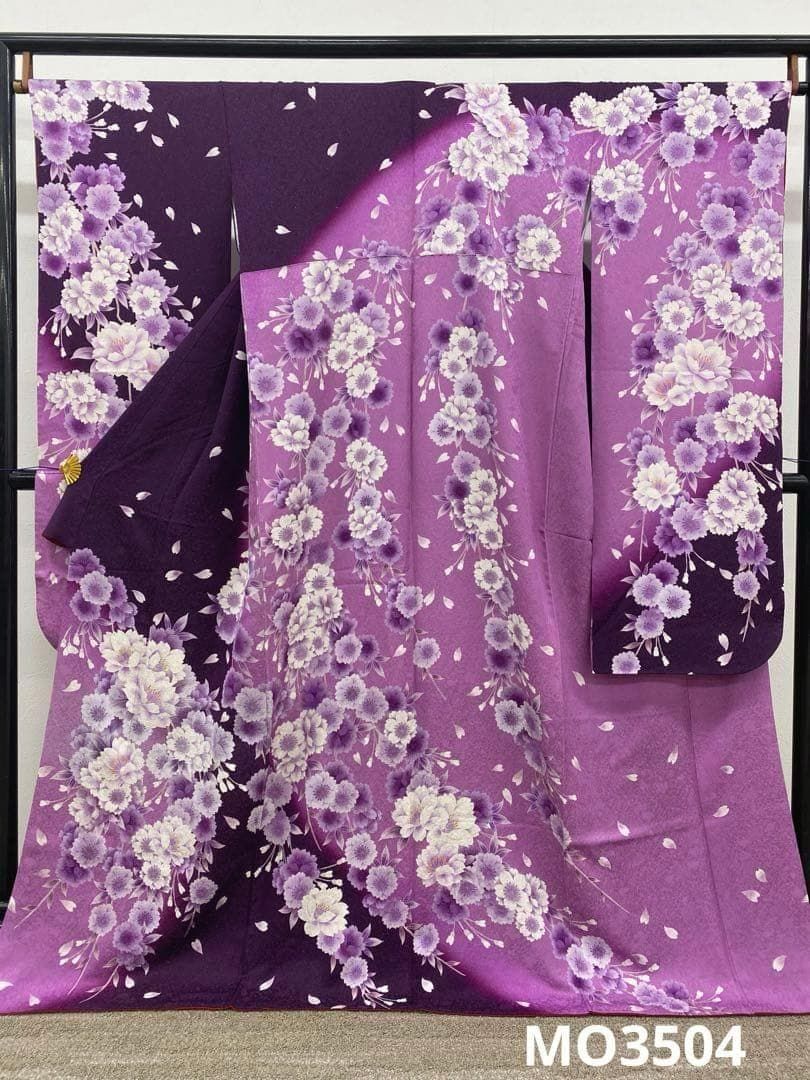 振袖 銀通し 紋意匠 桜 身丈 169cm 撥水加工済 MO3504