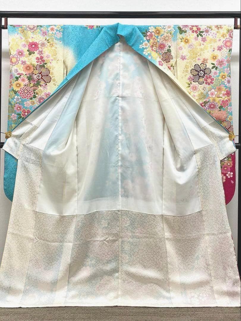 振袖 豪華 大輪 椿 兎こっぽり 金駒 金彩 紋意匠 身丈164cm 撥水加工済