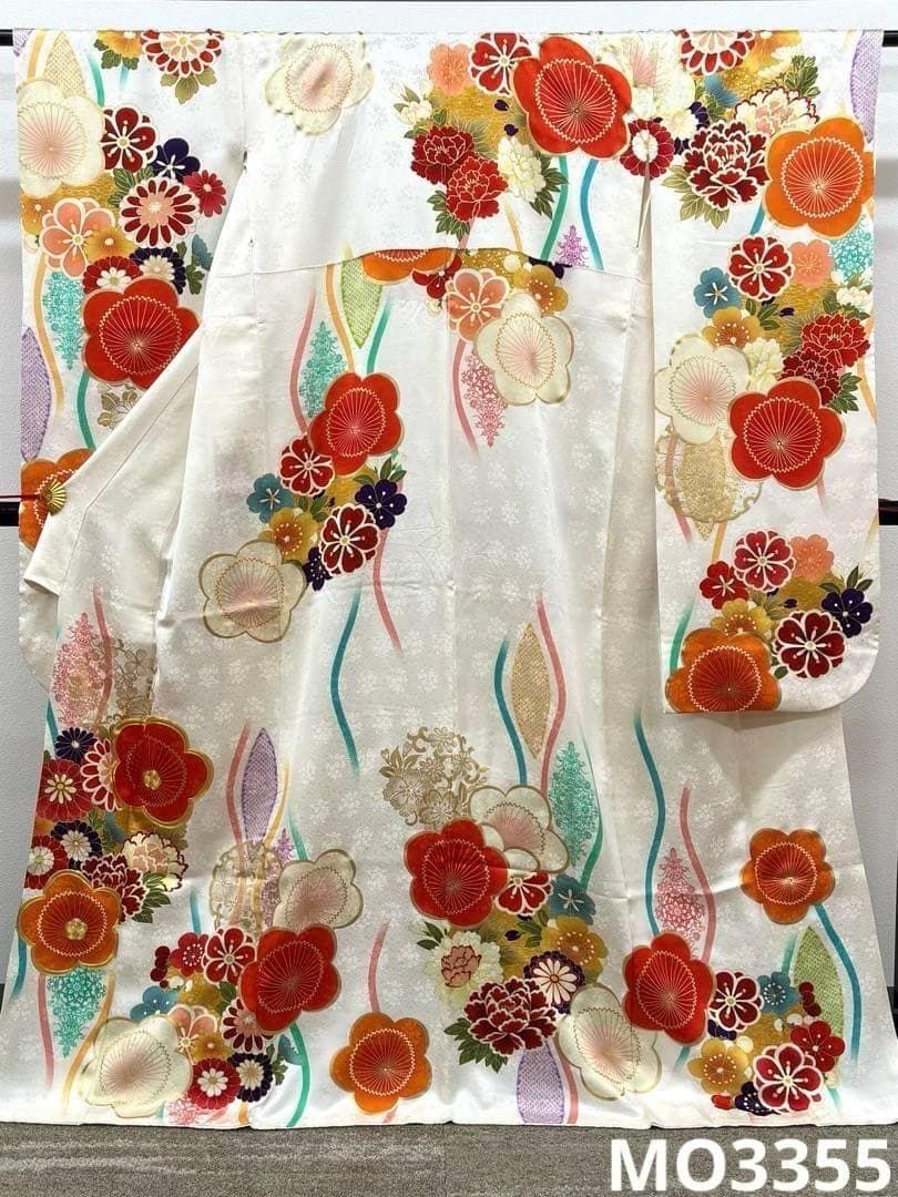振袖 金彩 銀彩 牡丹 桜 身丈174cm MO3814