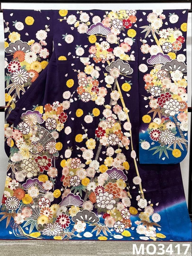 振袖 刺繍 金彩 紋意匠 身丈170cm パールトーン加工済 MO3417