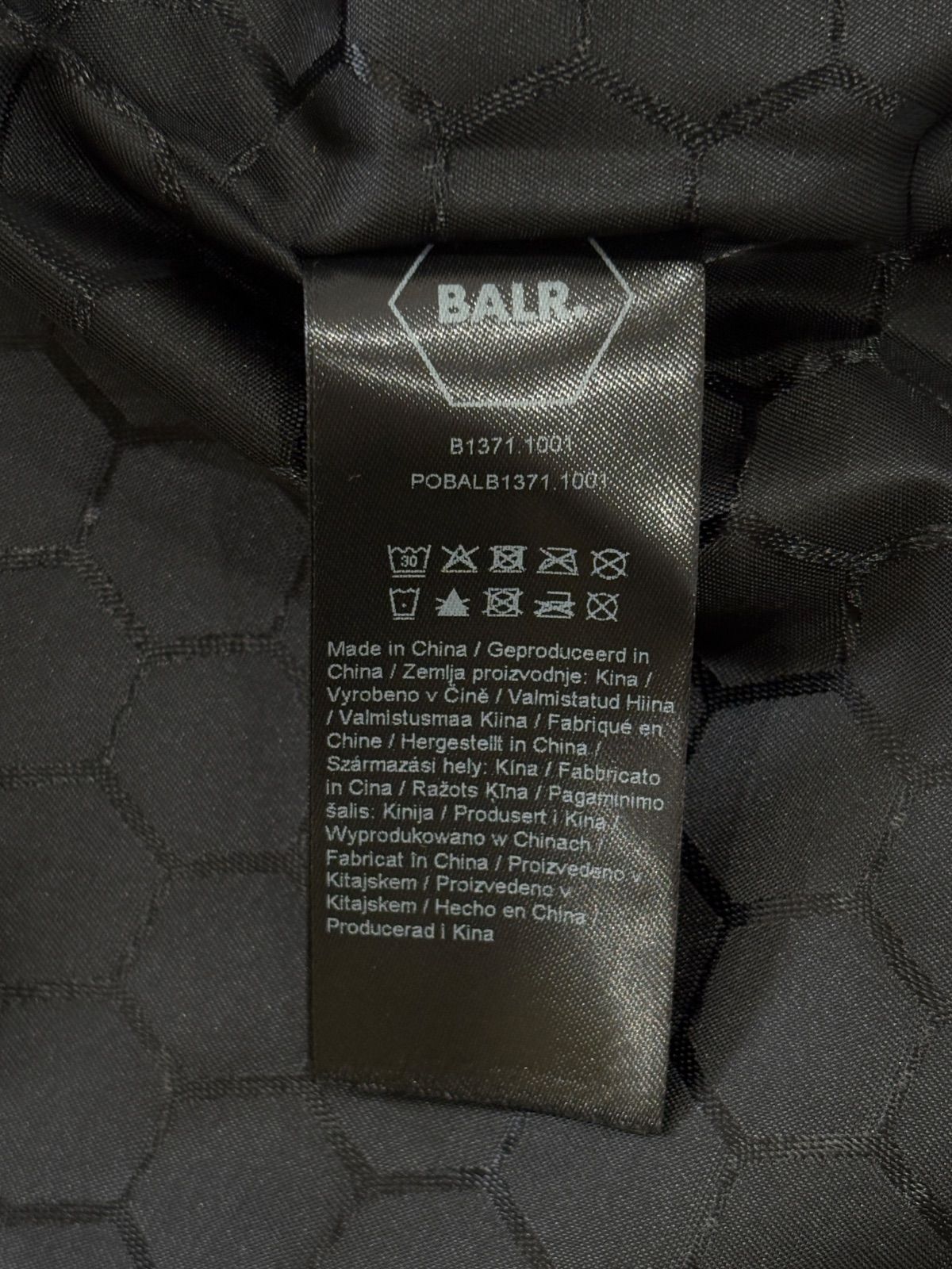 BALR. ボーラー ダウンベスト 黒 B1371 1001 メタルロゴ ハイネック