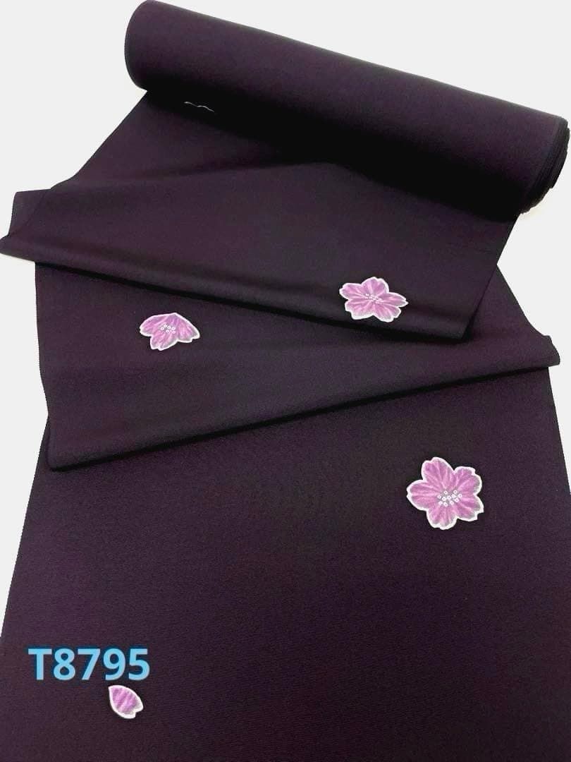 小紋 手描 桜 飛び柄 正絹 反物 T8795