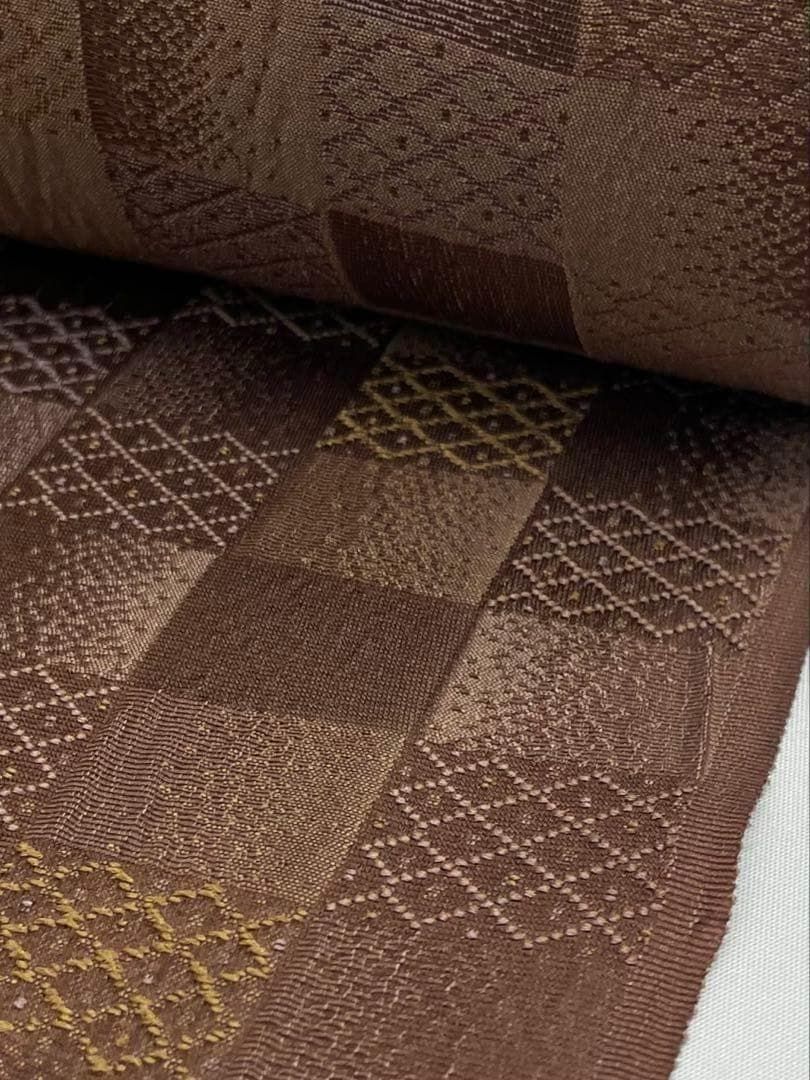 ロングコート地 紋意匠 縦稿 市松 正絹 反物 T9017 - メルカリ