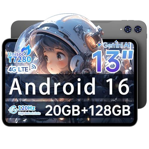 【2025 Android 16 タブレット】TECLAST T65 13 インチ タブレット 120Hz 画面リフレッシュレート, 20GB RAM+128GB ROM, T7280 (T620) プロセッサ Tablet, SIM カード 478d9e78