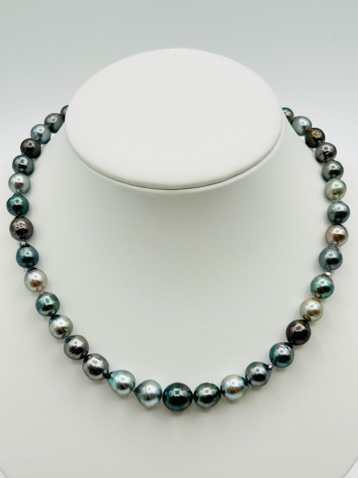 タヒチ 黒蝶 パール ネックレス マルチカラー 真珠 8.0～10.5mm BLACKPEARL 大渓地