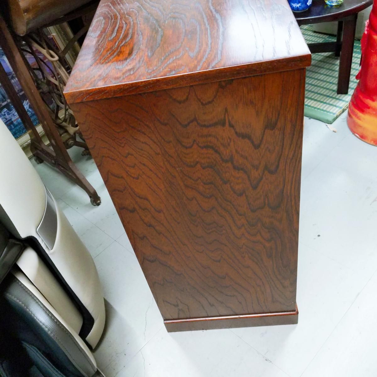 中古品】民芸家具 からくり箪笥 茶箪笥 和家具収納棚 昭和レトロ