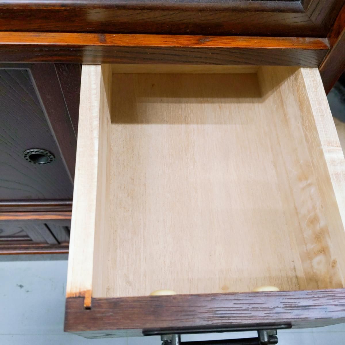 中古品】民芸家具 からくり箪笥 茶箪笥 和家具収納棚 昭和レトロ