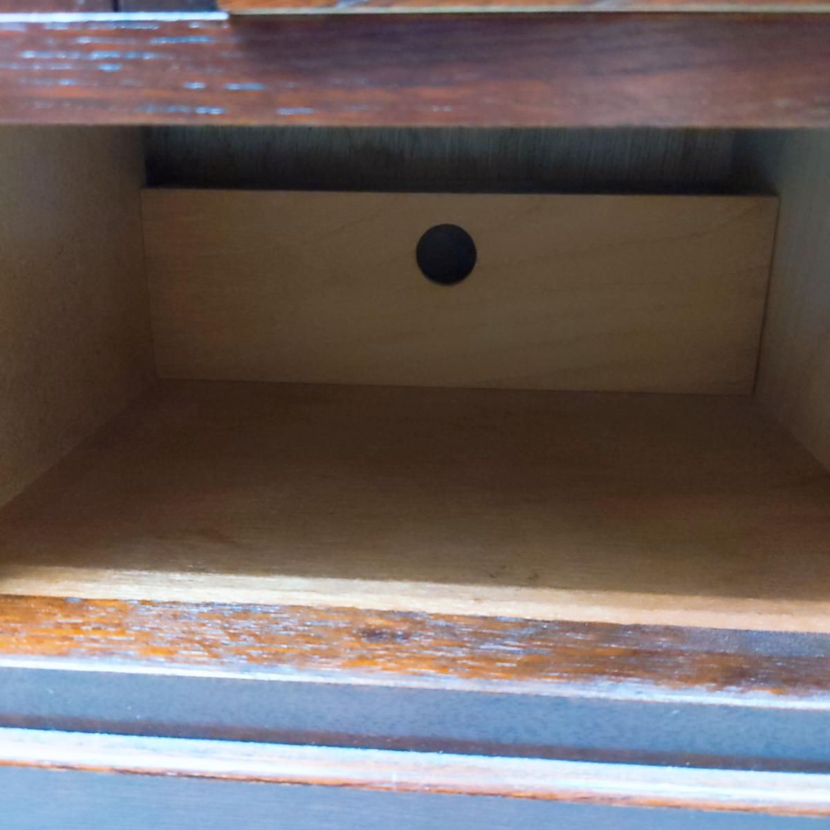 中古品】民芸家具 からくり箪笥 茶箪笥 和家具収納棚 昭和レトロ