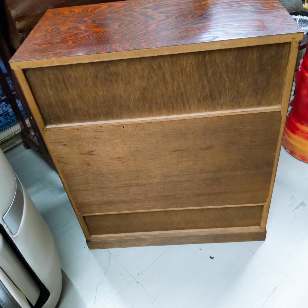 中古品】民芸家具 からくり箪笥 茶箪笥 和家具収納棚 昭和レトロ