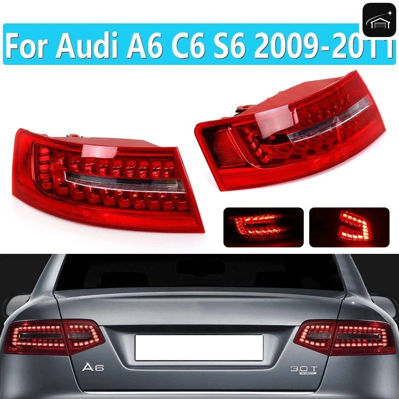 アウディ A6 C6 S6 クワトロ RS6 セダン 2009-2011用テールライトアセンブリ LEDターンシグナルブレーキランプ 4F5945095J 4F5945096J