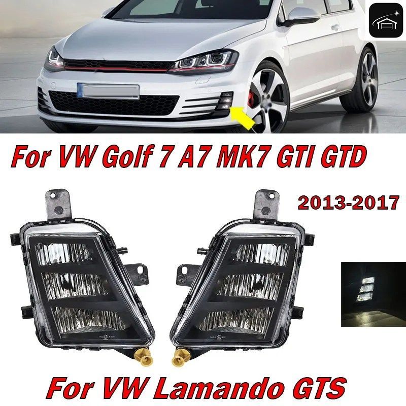 VW ゴルフ7 A7 MK7 GTI GTD 2013-2017 車用 LED フロントバンパー フォグランプ DRL フォグランプ アセンブリ 5G0941700 5G0941699