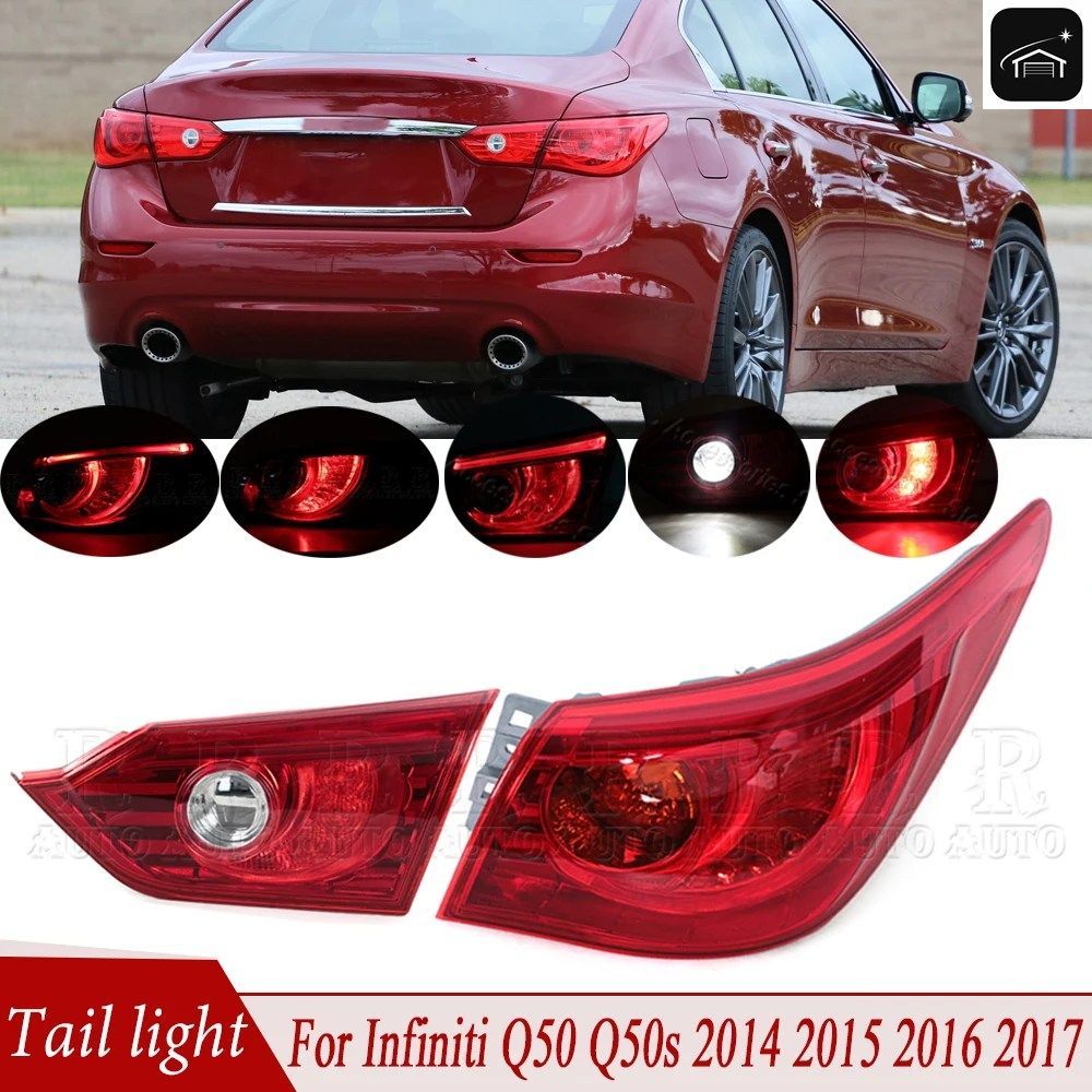 テールライト リアブレーキランプ ターンシグナルライト テールランプアセンブリ INFINITI Q50 Q50S 2014 - 16 265504HB0B 265504HB0A