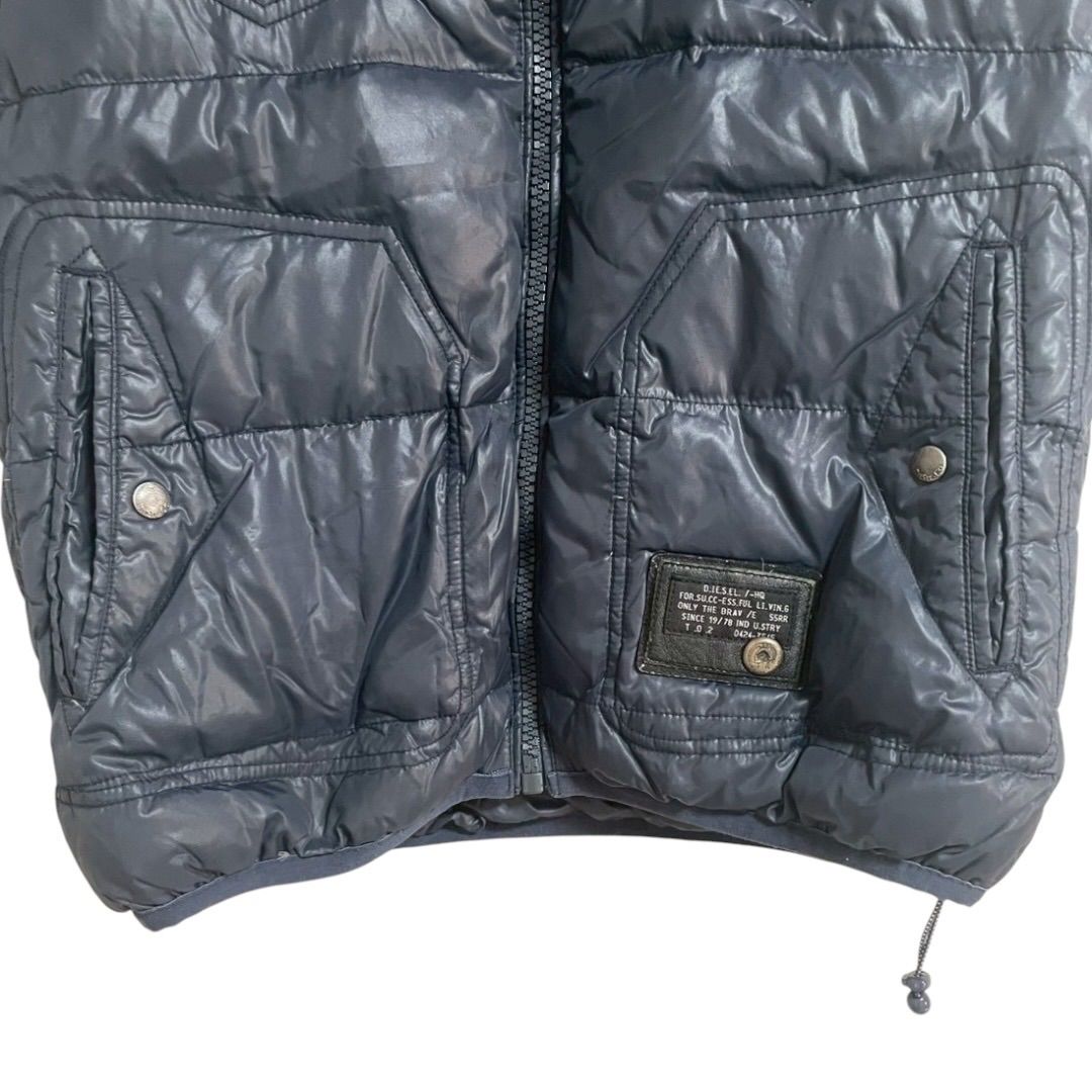 a2907 【美品】DIESEL ディーゼル ダウンベスト L ネイビー