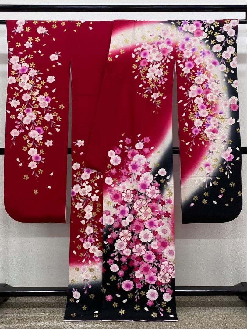 振袖 ラメ刺繍 金彩 銀通し 桜 身丈163cm 撥水加工済 MO3473