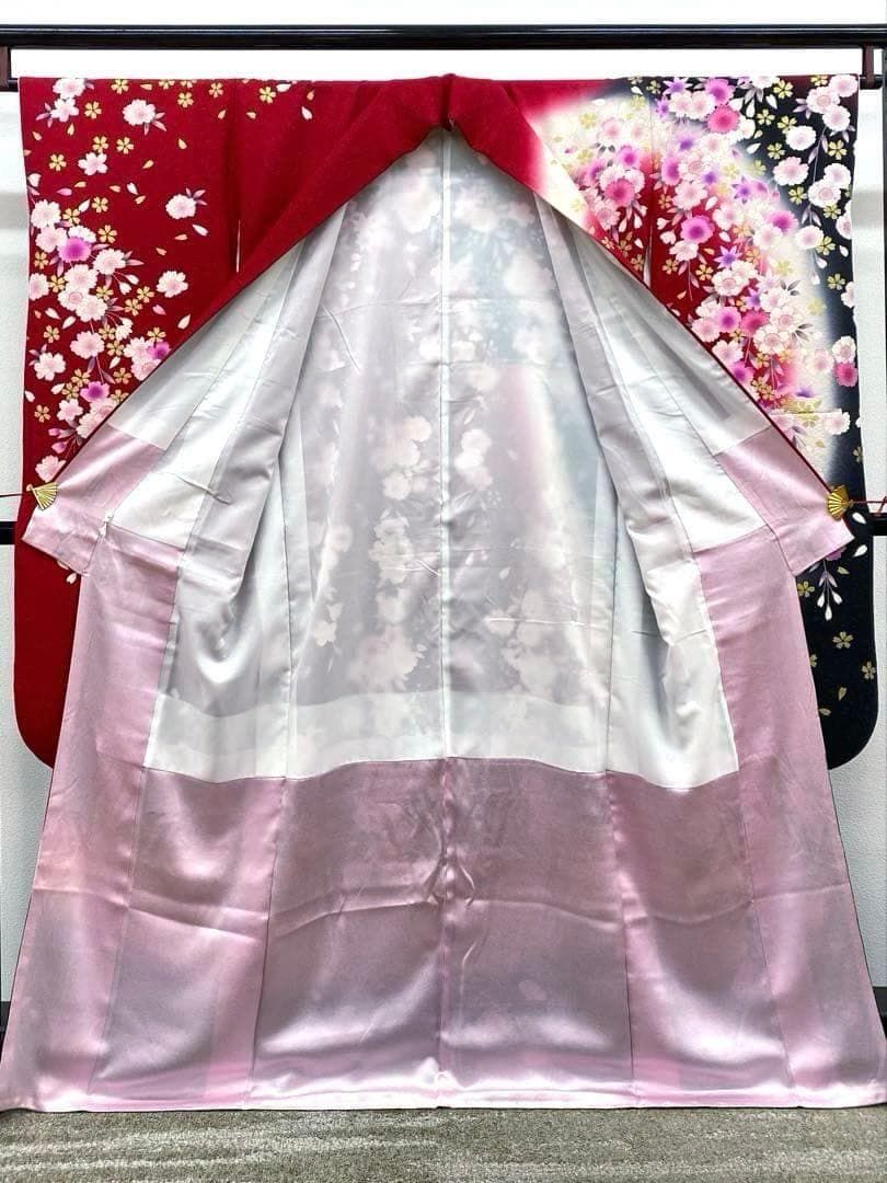 振袖 ラメ刺繍 金彩 銀通し 桜 身丈163cm 撥水加工済 MO3473