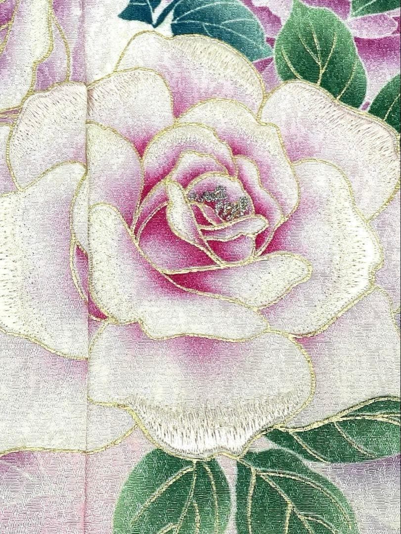 振袖 ラメ刺繍 金彩 銀通し 薔薇尽し 身丈163cm 撥水加工済 MO3204 