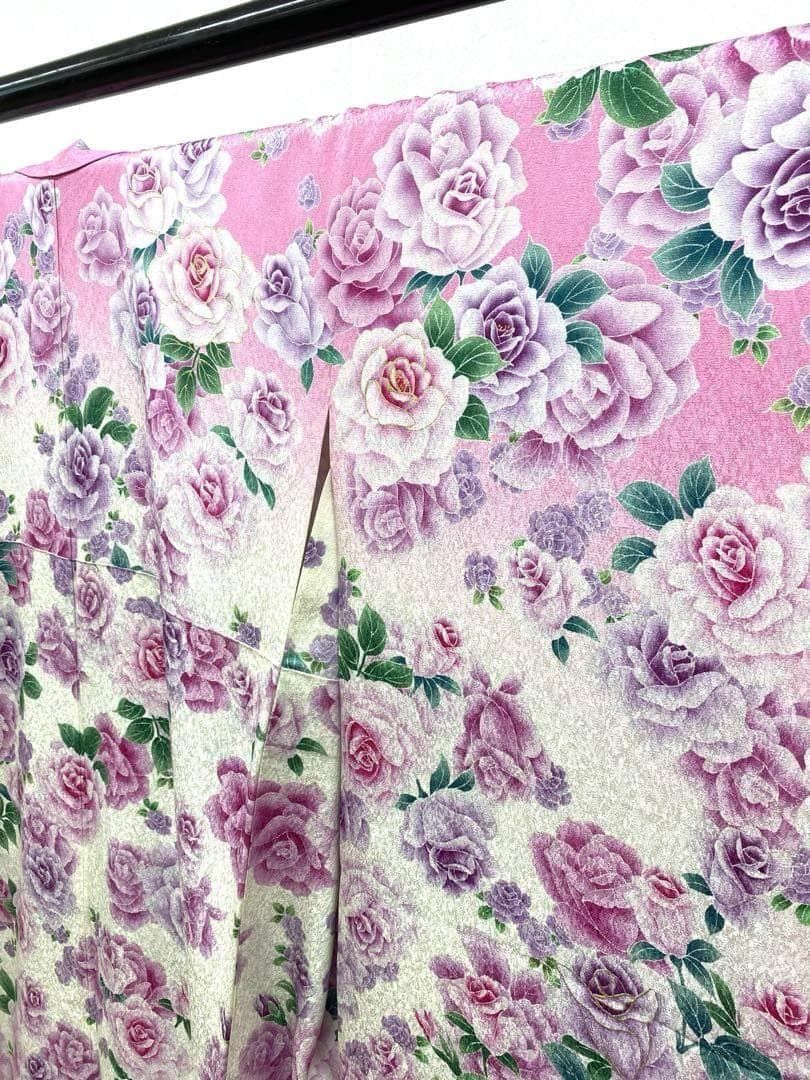 振袖 ラメ刺繍 金彩 銀通し 薔薇尽し 身丈163cm 撥水加工済 MO3204 