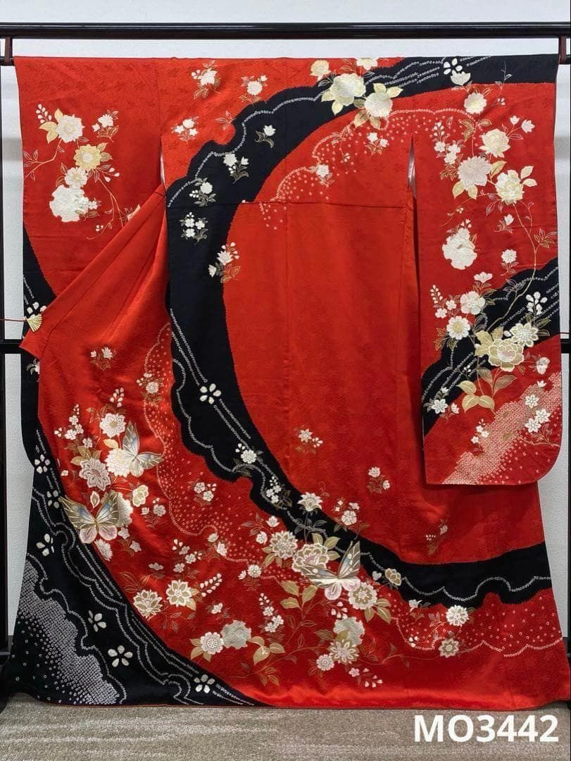 振袖 絞り 金駒 金彩 紋意匠 身丈164cm MO3442