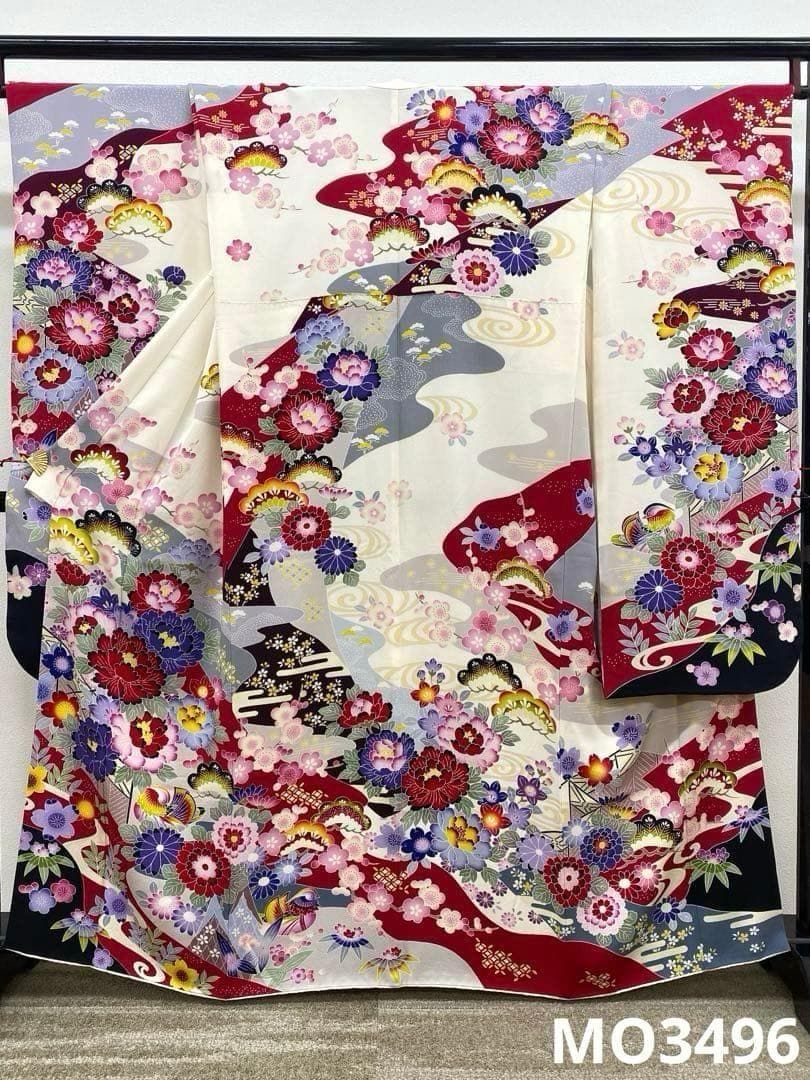 振袖 紅型調 身丈157cm MO3496