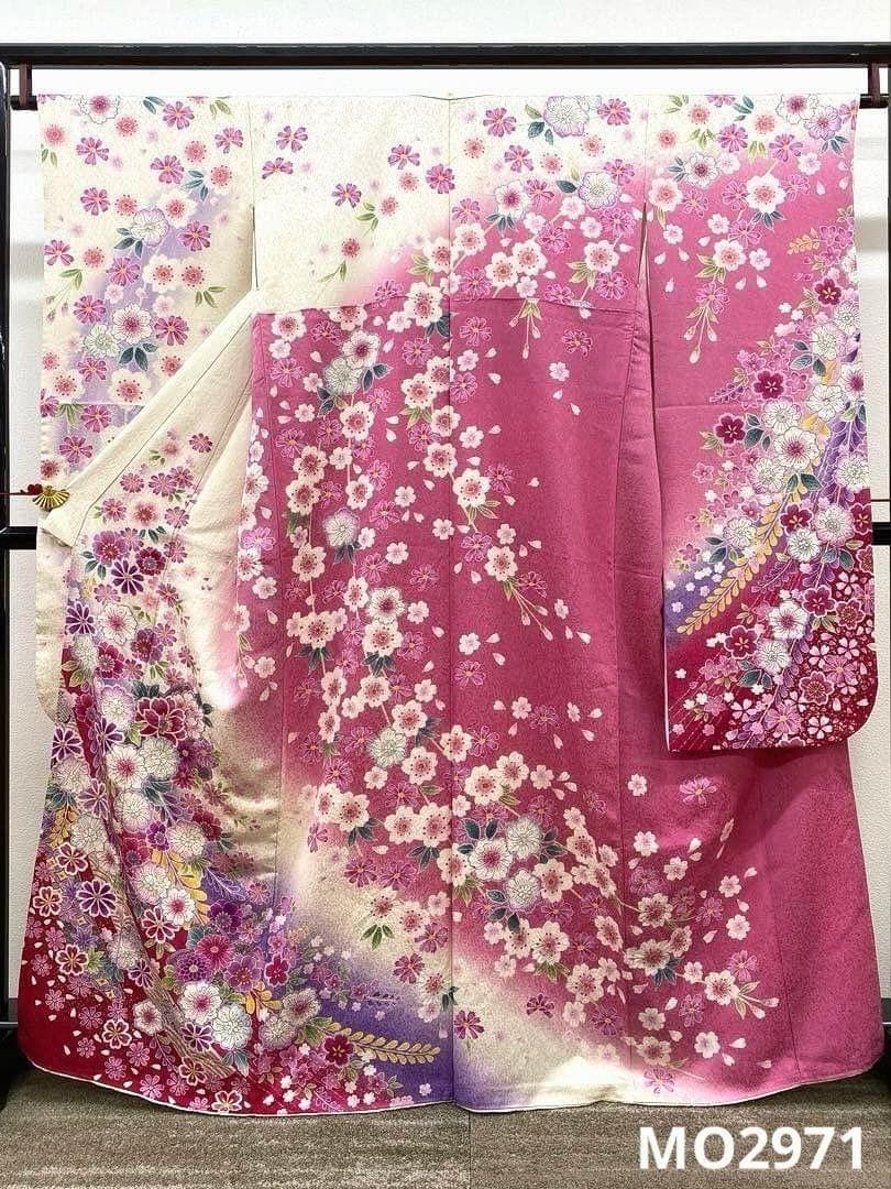 振袖 銀通し 金彩 辻が花 絞り 身丈161cm 撥水加工済 MO2971
