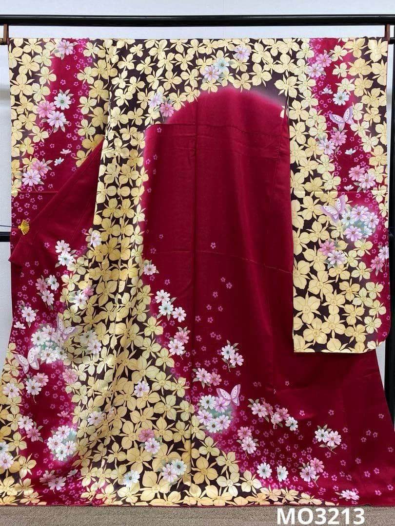 振袖 ラメ刺繍 銀通し 身丈170cm 撥水加工済 身幅ゆったりめ MO3213
