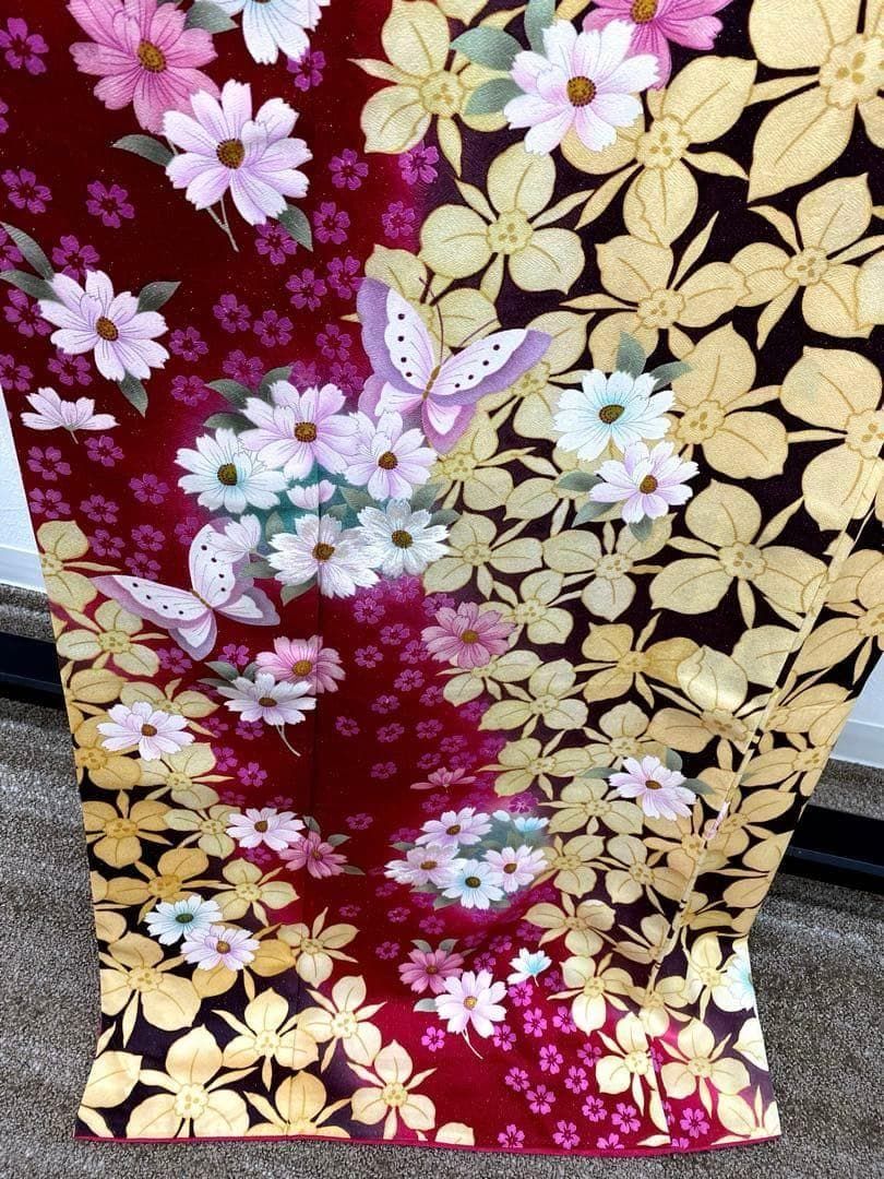 振袖 ラメ刺繍 銀通し 身丈170cm 撥水加工済 身幅ゆったりめ MO3213