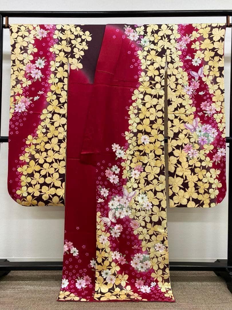 振袖 ラメ刺繍 銀通し 身丈170cm 撥水加工済 身幅ゆったりめ MO3213