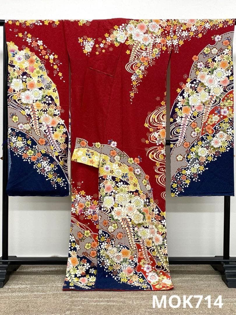 振袖 仮絵羽 辻ヶ花 金駒 金彩 銀通し 正絹 未仕立て品 MOK714