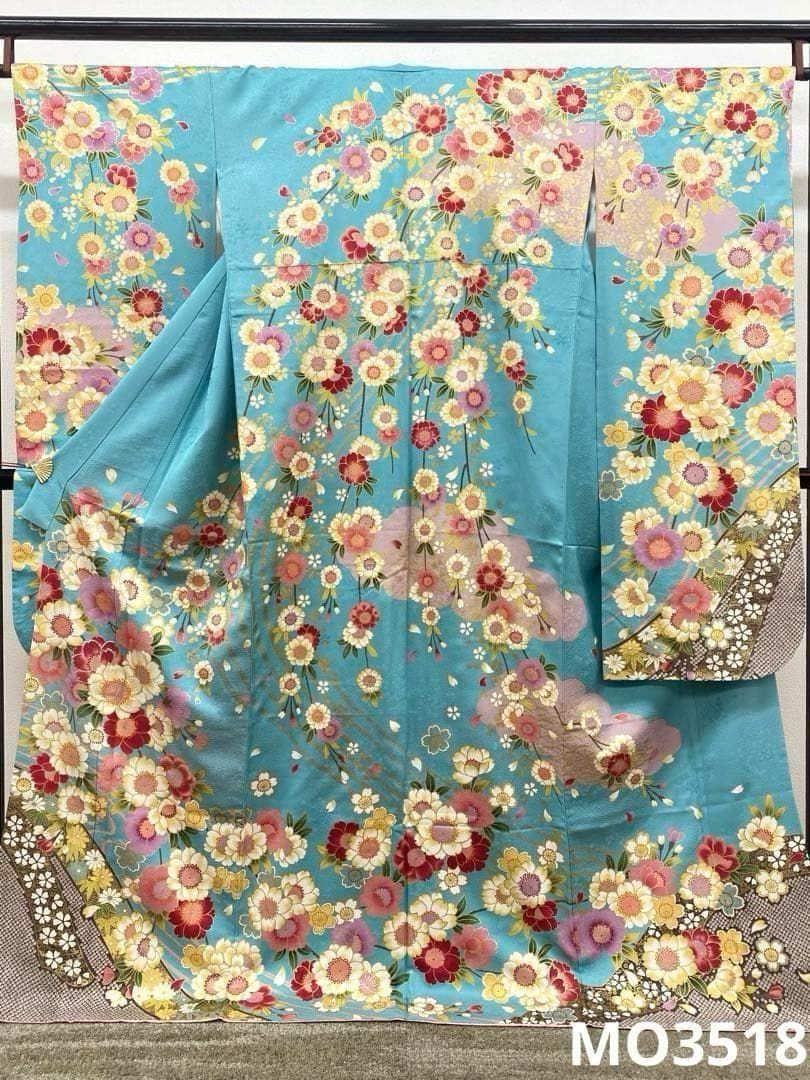 振袖 ラメ刺繍 金彩 銀通し 身丈169cm 撥水加工済 MO3518