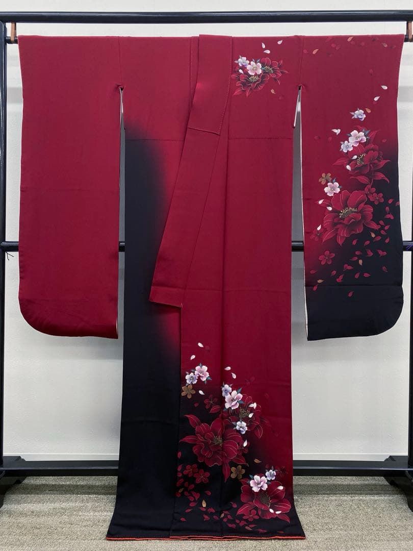 振袖 金彩 銀彩 牡丹 桜 身丈174cm MO3814