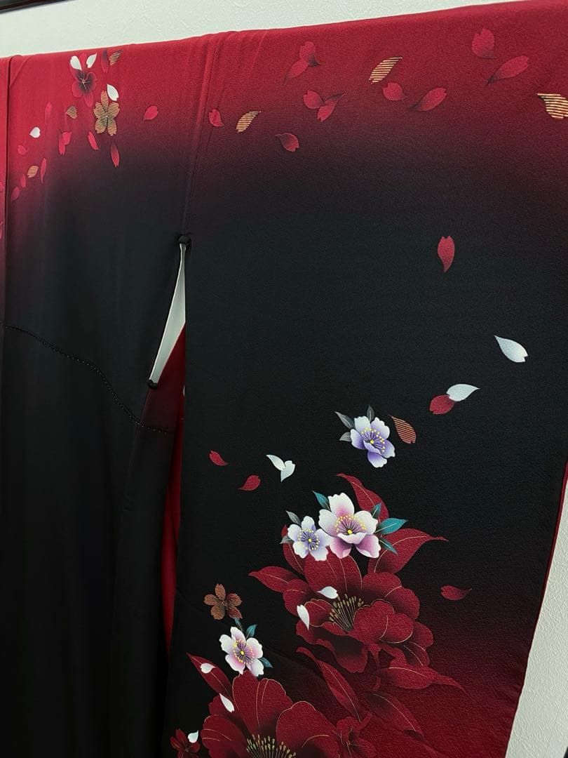 振袖 金彩 銀彩 牡丹 桜 身丈174cm MO3814