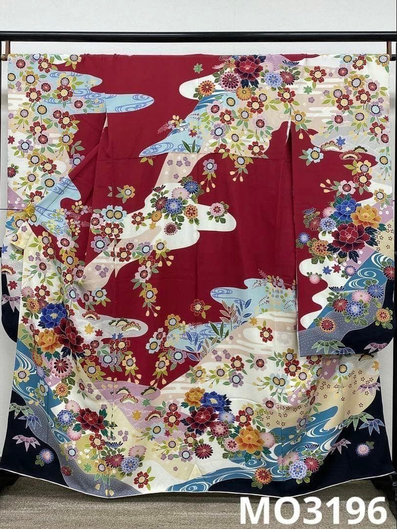 振袖 紅型調 古典柄 牡丹 桜 身丈157cm MO3196