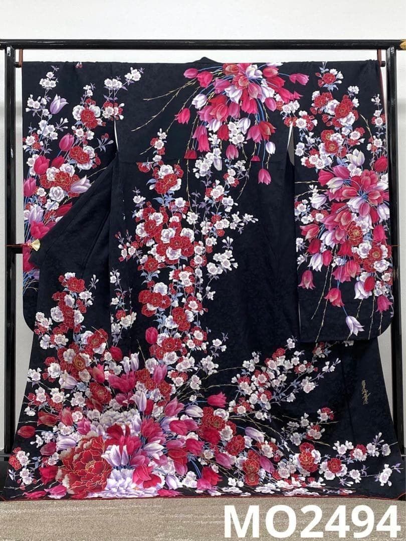振袖 假屋崎省吾 刺繍 金彩 紋意匠 グリッター箔 身丈171cm MO2494