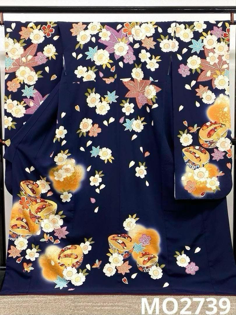 振袖 豪華 金駒 金彩 ちりめん 身丈169cm 撥水加工済 MO2739