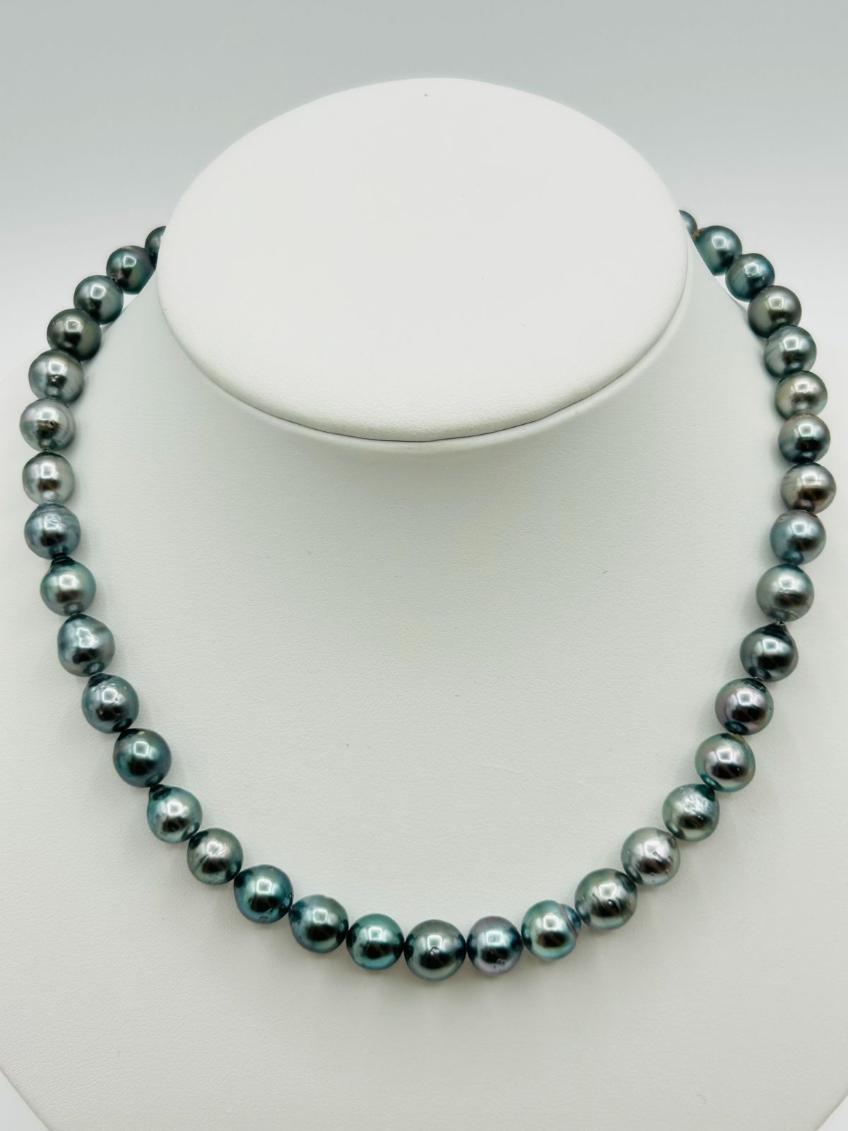タヒチ 黒蝶 パール ネックレス 真珠 7.8～9.0mm BLACKPEARL 大渓地