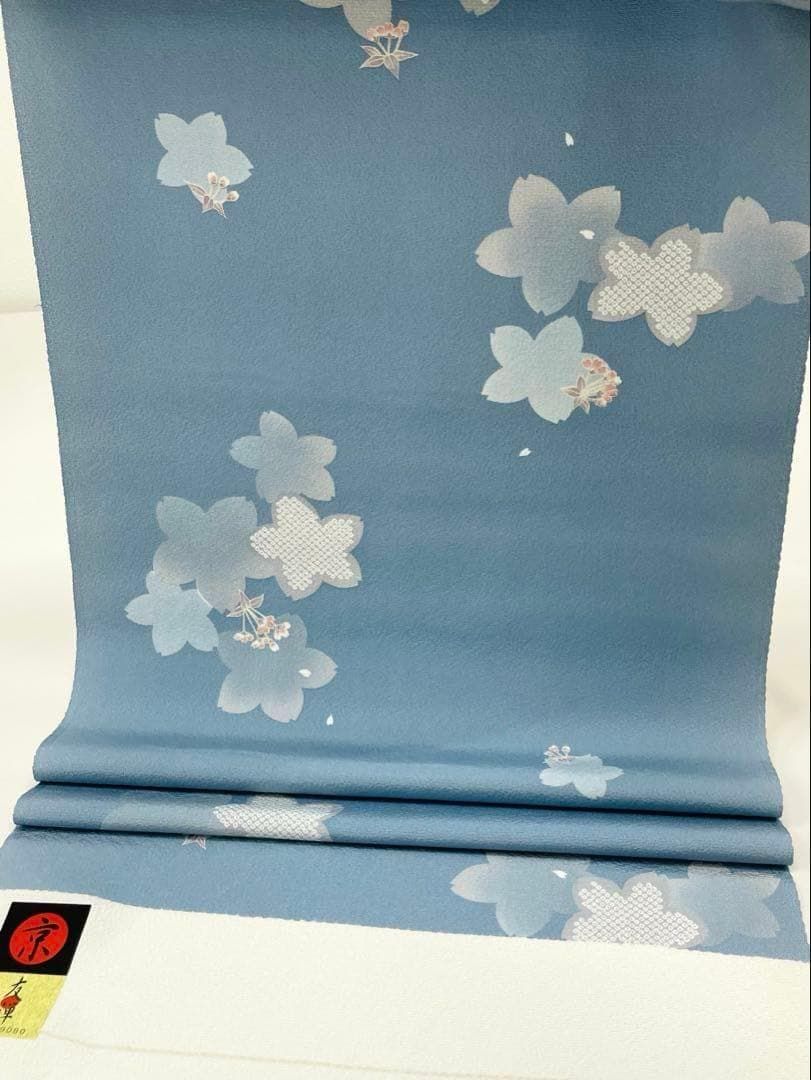 小紋 京友禅 紋意匠 桜 正絹 反物 T8211