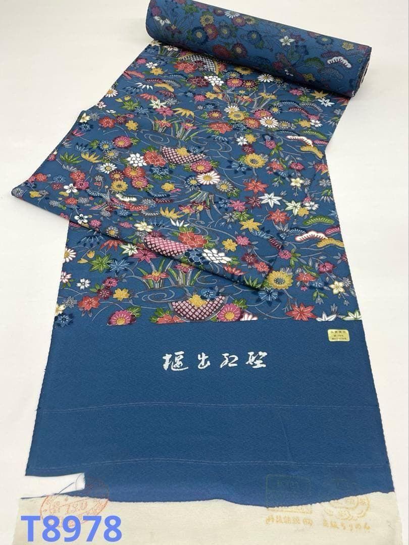 小紋 京紅型 全体柄 正絹 反物 T8788