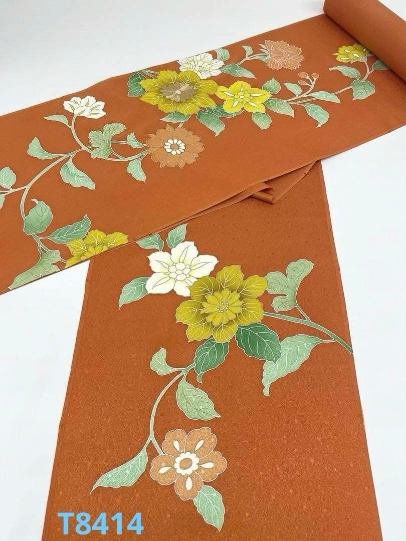 付け下げ 刺繍 金駒 金彩 紋意匠 正絹 反物 T8414