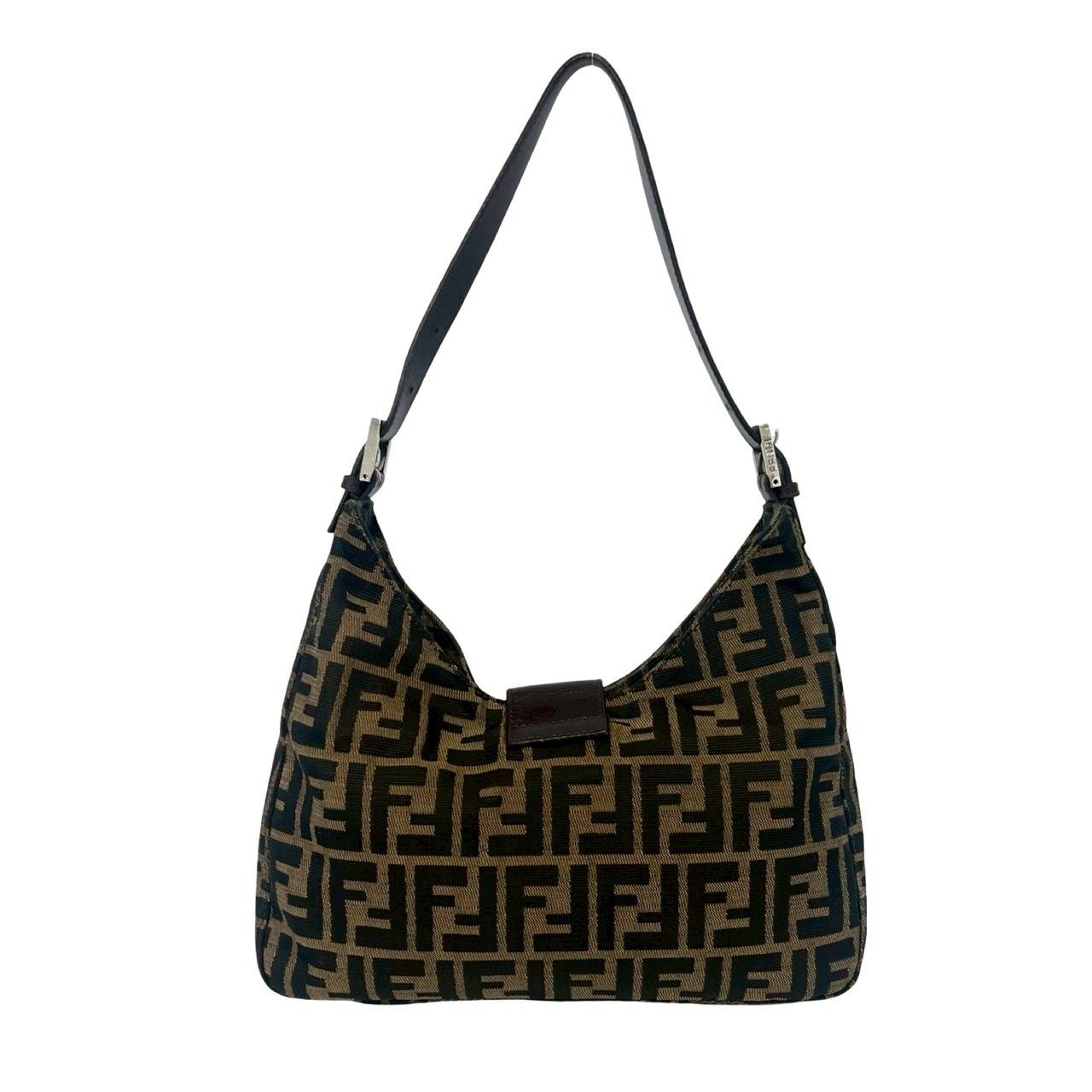 極 美品 袋付き FENDI フェンディ ヴィンテージ ズッカ FF ロゴ 金具
