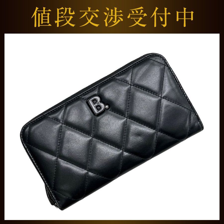 バレンシアガ ラウンドファスナー 長財布 Bロゴ ブラック 黒 621484