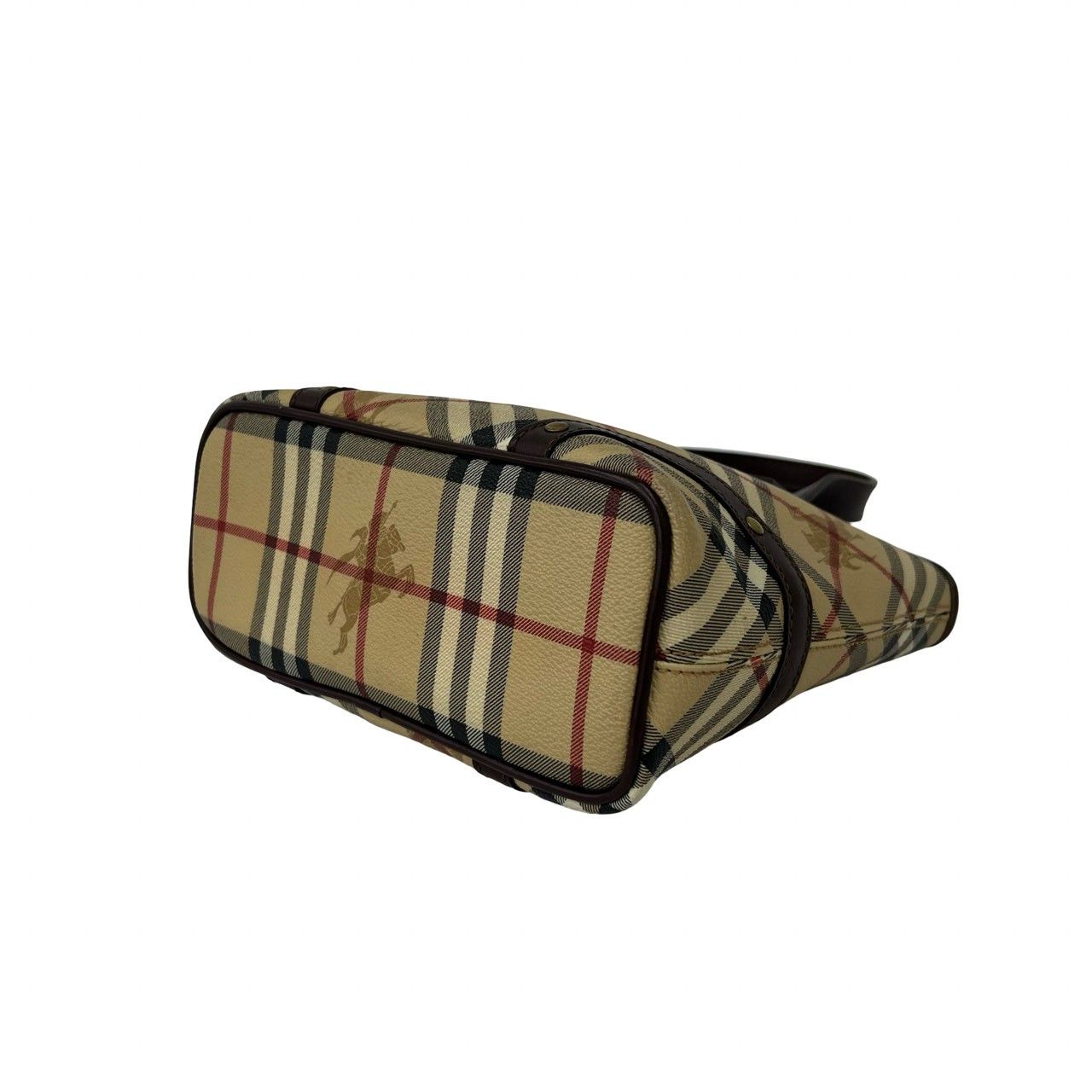 極 美品 BURBERRY バーバリー ノバチェック シャドーホース 柄 レザー