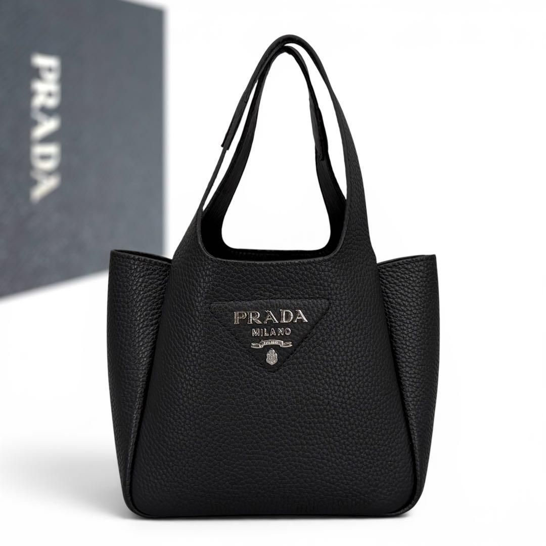 超極美品 PRADA プラダ ミニハンドバッグ 1BA349 ヴィッテロダイノ ミニバッグ　ハンドバッグ　リエゾン　レザー　ブラック　レディース　プラダ　1BA349 ヴィッテロ レザー