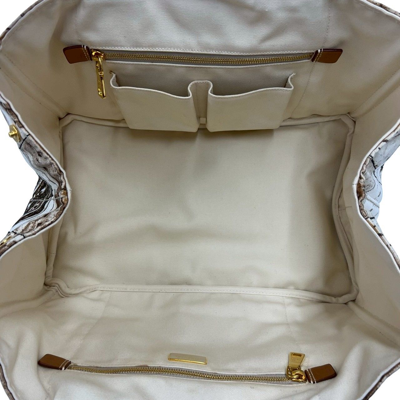 極 美品 保存袋付 PRADA プラダ カナパ 三角ロゴ 金具 プリント 
