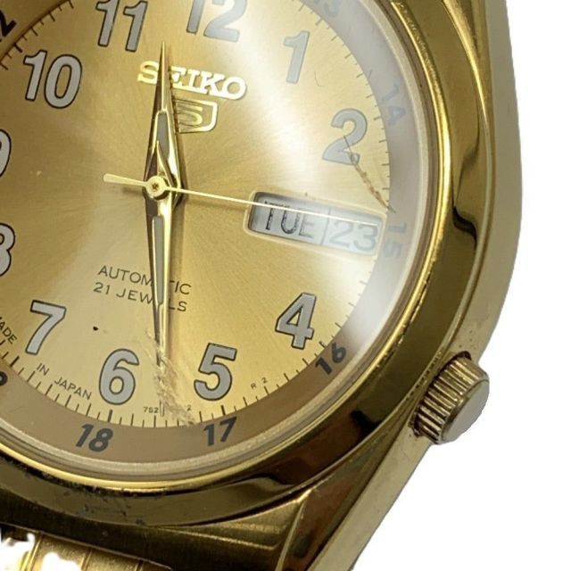 SEIKO(セイコー) セイコー5 デイデイト 自動巻腕時計 ゴールド 裏