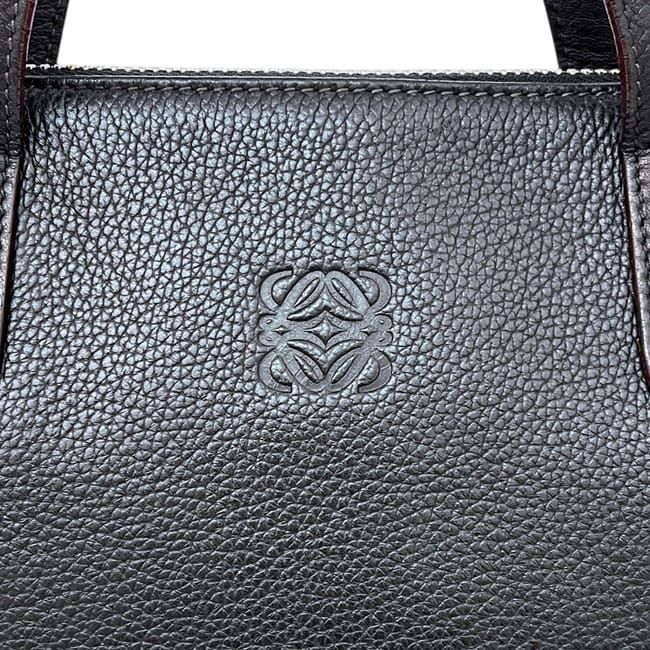 ロエベ ブリーフケース ブラック 黒 アナグラム 美品 レザー 中古