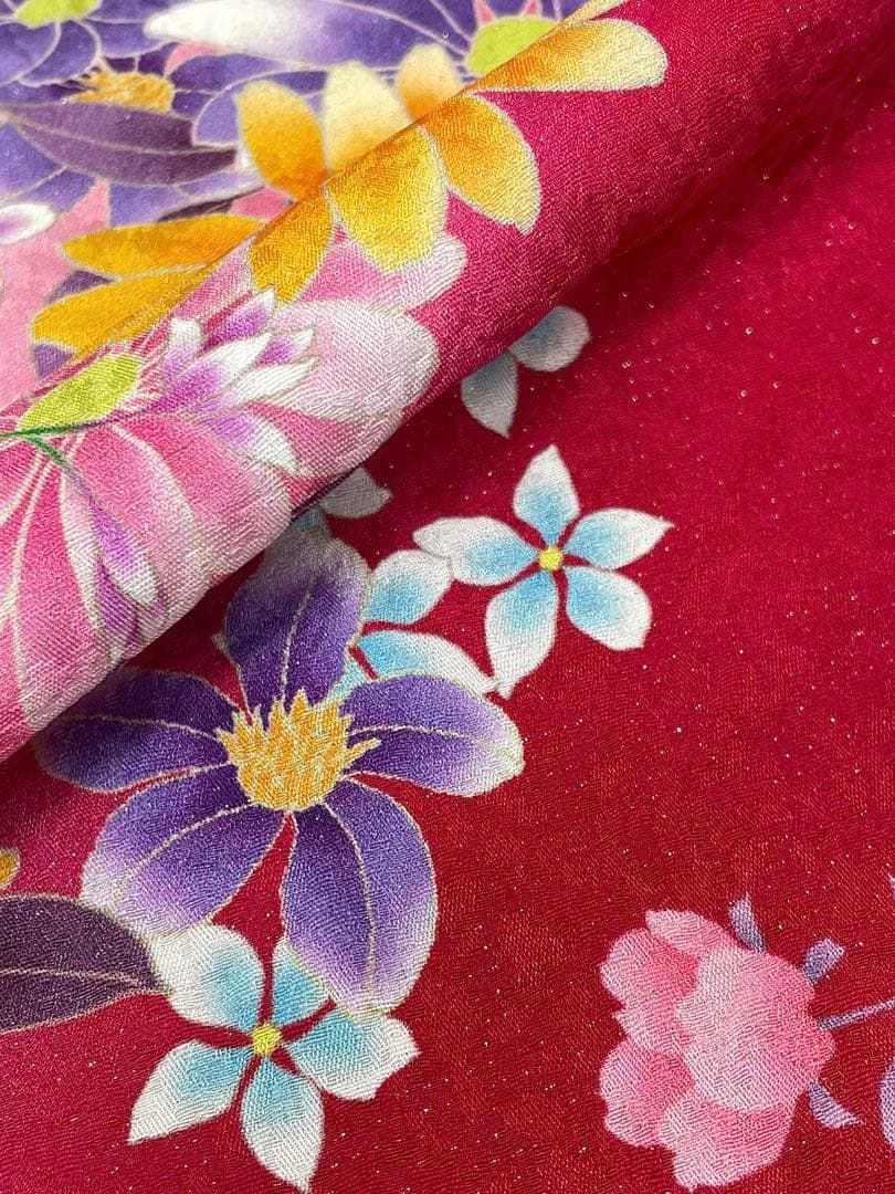 振袖 ラメ刺繍 銀通し 薔薇 身丈166cm 撥水加工済 HKT142 - メルカリ