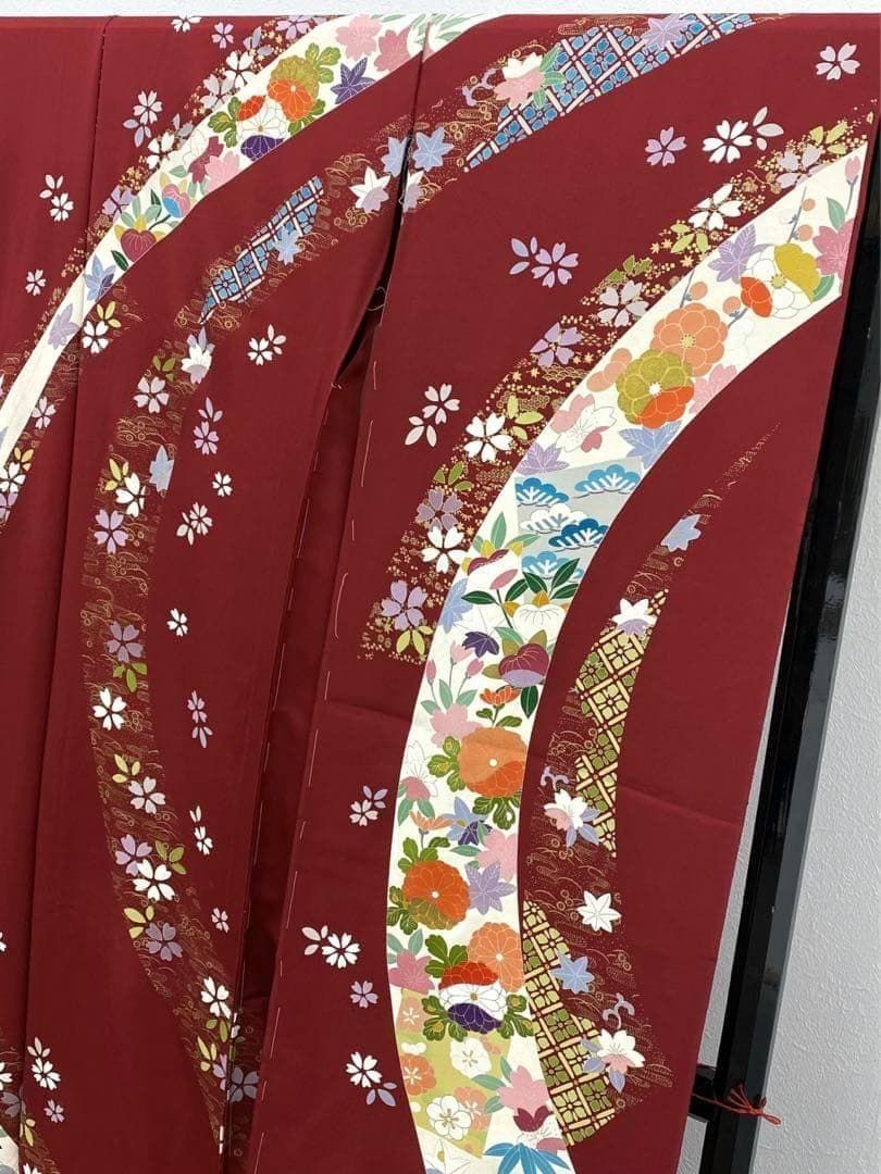 振袖 仮絵羽 金駒 金彩 振り布 紋意匠 正絹 未仕立て品 八掛付 MOK507